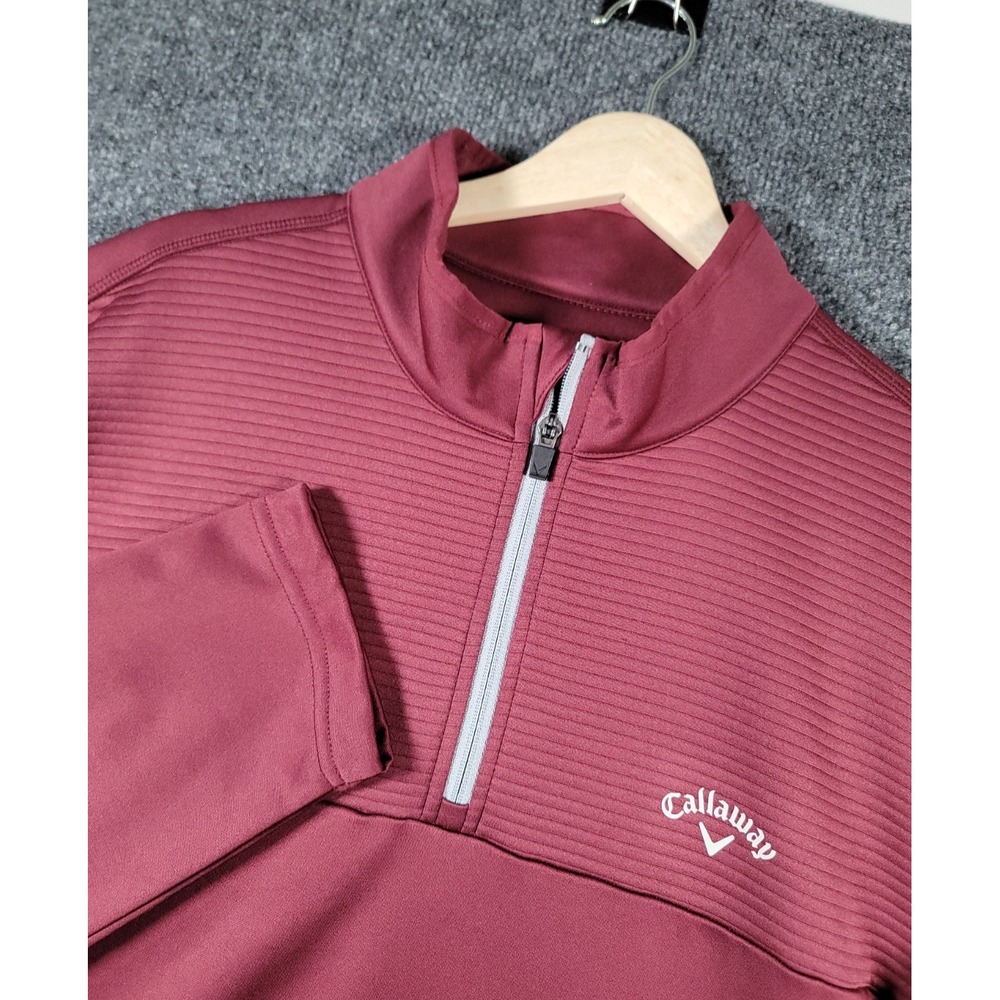 Callaway 1/4 Zip Pullover Men XL Golf Performance Jacket Fleece Comfort Burgundy